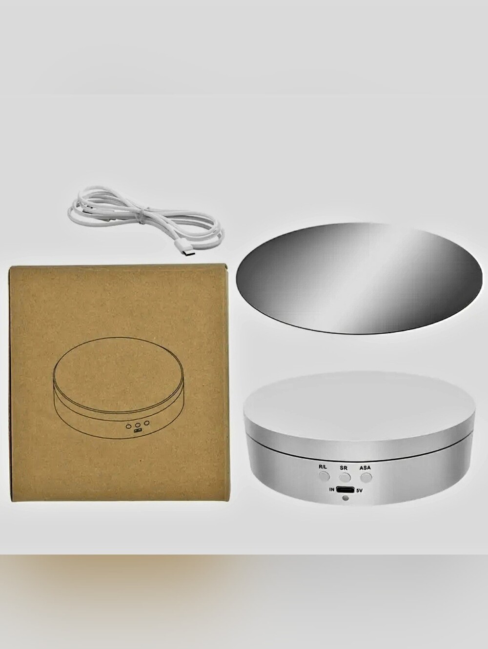 Motorized Rotating Display Turntable - White